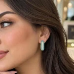 گوشواره آویز فیروزه ای - تصویر 2